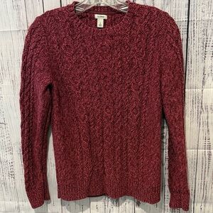 L.L. Bean Cotton Cable Knit Pullover S